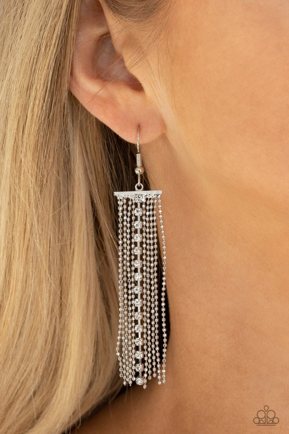 Paparazzi white tassel on sale earrings