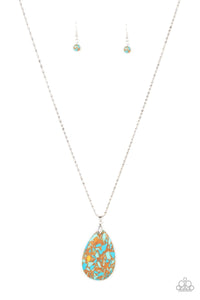 Paparazzi Accessories: Extra Elemental - Brown Terrazzo Pattern Necklace - Jewels N Thingz Boutique