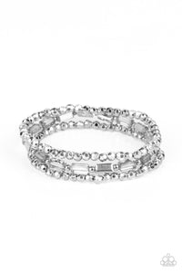 Paparazzi Accessories: Elegant Essence - Silver Iridescent Bracelet - Jewels N Thingz Boutique
