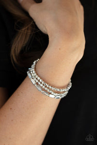 Paparazzi Accessories: Elegant Essence - Silver Iridescent Bracelet - Jewels N Thingz Boutique