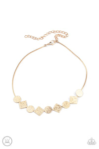 Paparazzi Accessories: Dont Get Bent Out Of Shape - Gold Choker - Jewels N Thingz Boutique