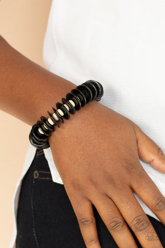 Paparazzi Accessories: Caribbean Reefs - Black Wooden Bracelet - Jewels N Thingz Boutique