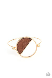 Paparazzi Accessories: Timber Trade - Gold/Wooden Bracelet - Jewels N Thingz Boutique