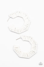 Load image into Gallery viewer, Paparazzi Accessories: Fabulously Fiesta - White Wicker-Like Earrings - Jewels N Thingz Boutique