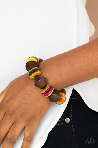 Paparazzi Accessories: Bermuda Boardwalk - Multi Wooden Bracelet - Jewels N Thingz Boutique