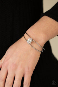 Paparazzi Accessories: GLOW No Mercy - White Rhinestone Bracelet - Jewels N Thingz Boutique
