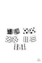 Load image into Gallery viewer, Paparazzi Accessories: Starlet Shimmer Square Black and White Earrings - 5 PACK - Jewels N Thingz Boutique