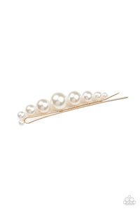 Paparazzi Accessories: Elegantly Efficient - Gold/White Pearl Bobby Pin - Jewels N Thingz Boutique