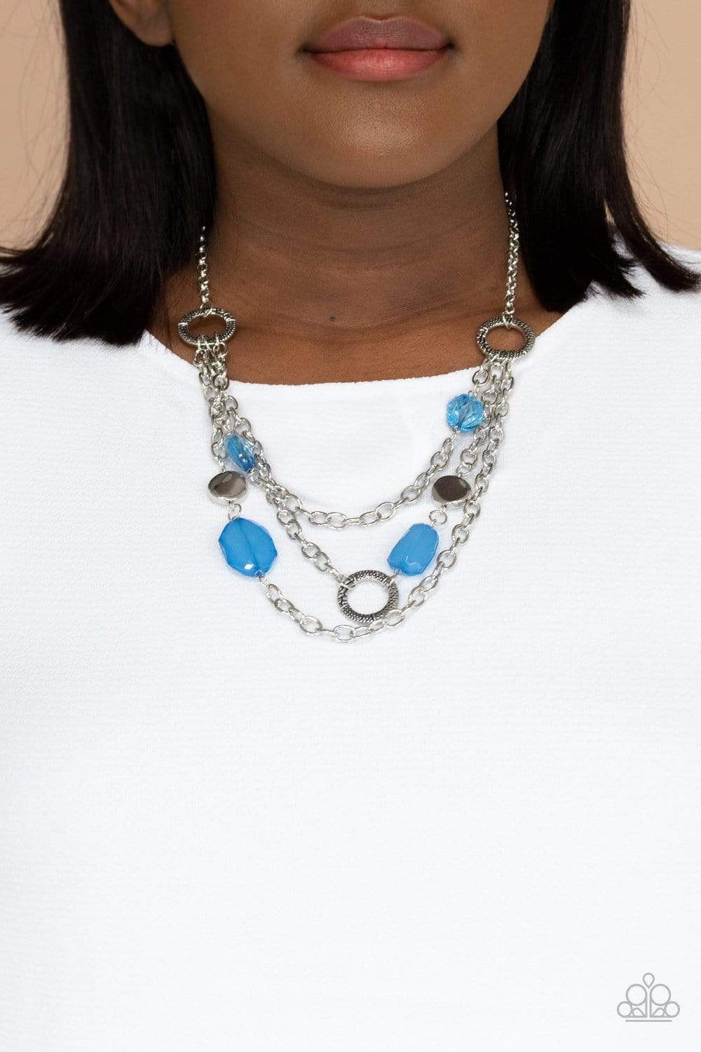 Paparazzi Accessories: Oceanside Spa - Blue Crystal-Like Beads Necklace - Jewels N Thingz Boutique