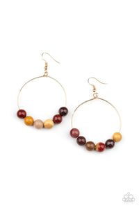 Paparazzi Accessories: Let It Slide - Multi Earthy Stone Hoop Earrings - Jewels N Thingz Boutique