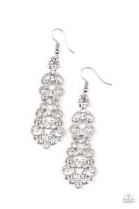 Paparazzi Accessories: Diva Decorum - White Earrings - Jewels N Thingz Boutique