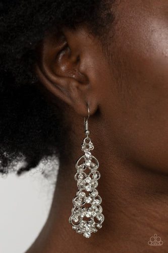 Paparazzi Accessories: Diva Decorum - White Earrings - Jewels N Thingz Boutique