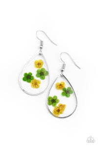 Paparazzi Accessories: Perennial Prairie - Yellow and Green Flower Earrings - Jewels N Thingz Boutique