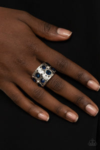 Paparazzi Accessories: High Roller Royale - Blue Rhinestones Ring - Jewels N Thingz Boutique