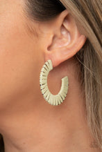 Load image into Gallery viewer, Paparazzi Accessories: A Chance of RAINBOWS - Green Wicker-Like Earrings - Jewels N Thingz Boutique