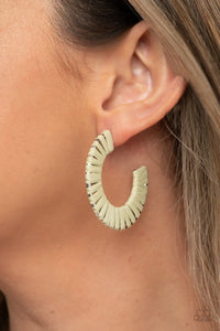 Paparazzi Accessories: A Chance of RAINBOWS - Green Wicker-Like Earrings - Jewels N Thingz Boutique