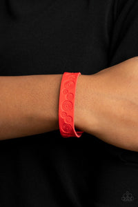 Paparazzi Accessories: Follow The Wildflowers - Red Leather Bracelet - Jewels N Thingz Boutique