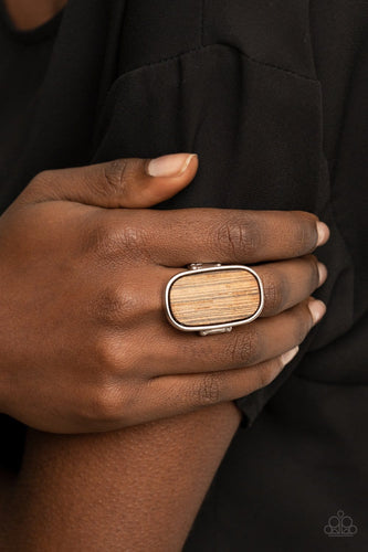 Paparazzi Accessories: Reclaimed Refinement - Brown Rustic Wood Ring - Jewels N Thingz Boutique