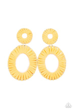 Load image into Gallery viewer, Paparazzi Accessories: Foxy Flamenco - Yellow Wicker-Like Earrings - Jewels N Thingz Boutique