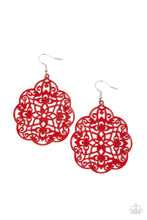 Load image into Gallery viewer, Paparazzi Accessories: Mediterranean Eden - Red Floral Earrings - Jewels N Thingz Boutique