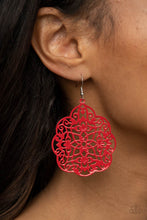 Load image into Gallery viewer, Paparazzi Accessories: Mediterranean Eden - Red Floral Earrings - Jewels N Thingz Boutique