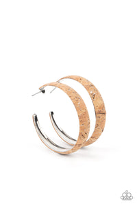 Paparazzi Accessories: A CORK In The Road - Silver Earrings