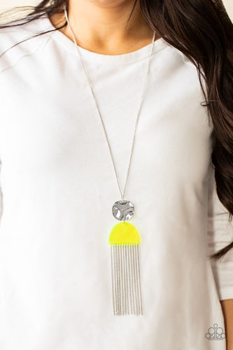 Paparazzi Accessories: Color Me Neon - Yellow Acrylic Necklace - Jewels N Thingz Boutique