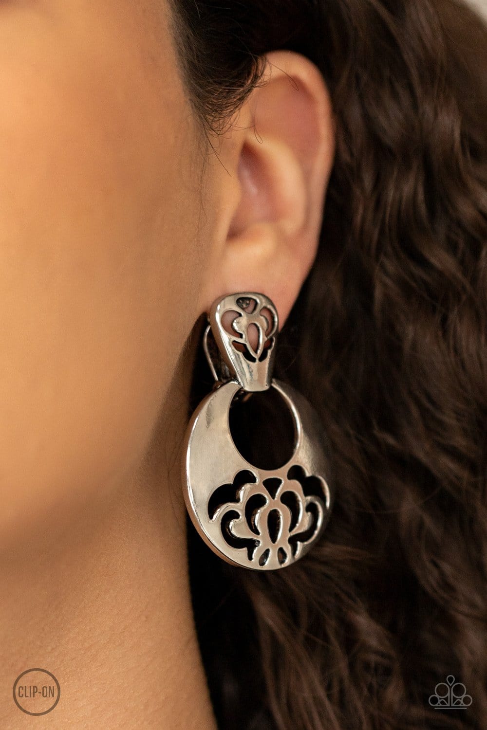 Paparazzi Accessories: Industrial Eden - Silver Clip-On Earrings - Jewels N Thingz Boutique