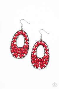 Paparazzi Accessories: Beaded Shores - Red Earrings - Jewels N Thingz Boutique