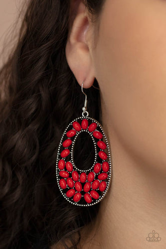 Paparazzi Accessories: Beaded Shores - Red Earrings - Jewels N Thingz Boutique