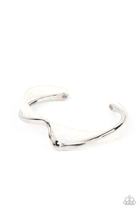 Paparazzi Accessories: Craveable Curves - White Acrylic Bracelet - Jewels N Thingz Boutique
