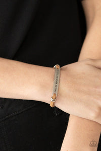 Paparazzi Accessories: To Live, To Learn, To Love - Brown Suede Inspirational Bracelet - Jewels N Thingz Boutique