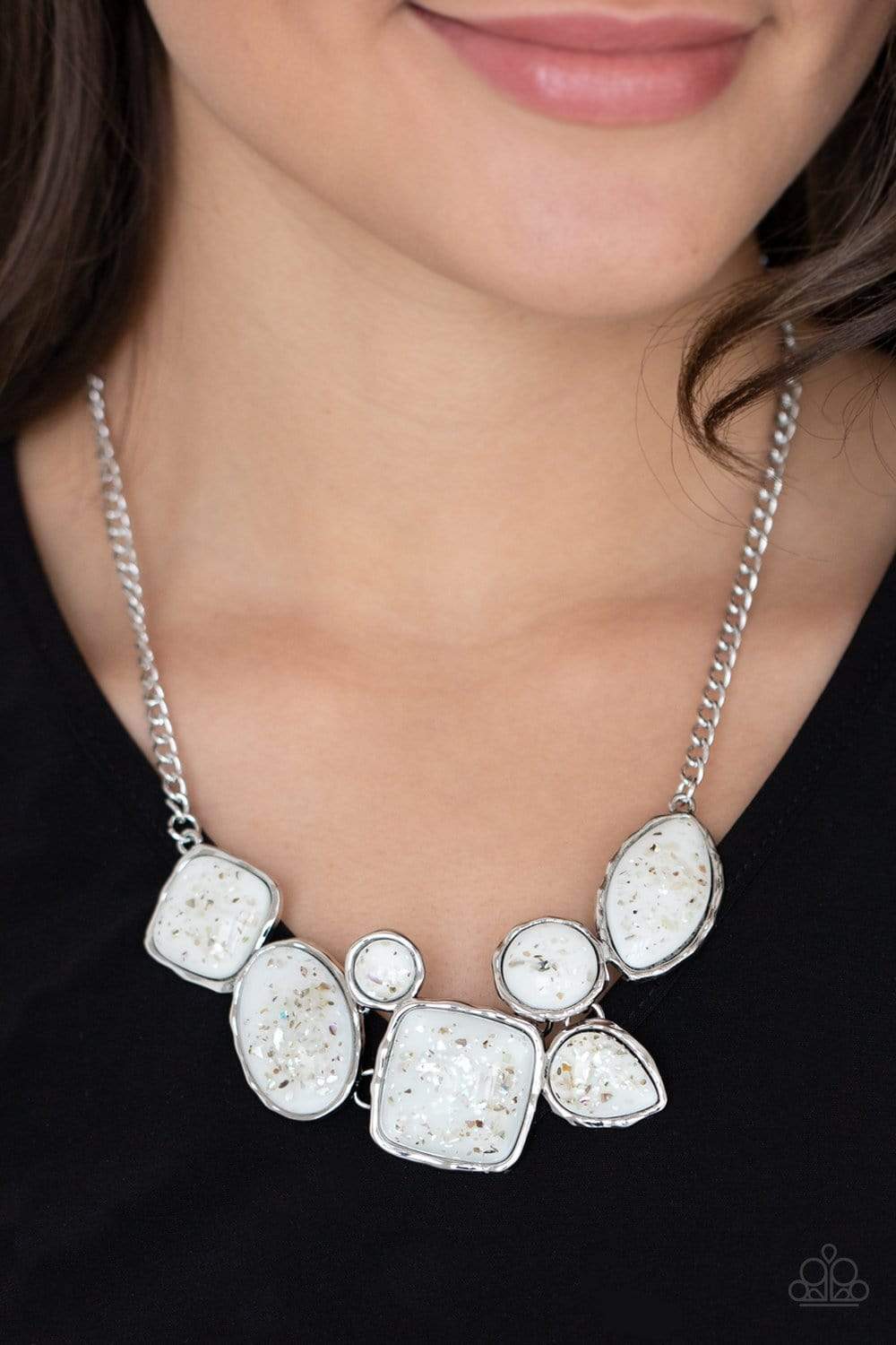 Paparazzi Accessories: So Jelly - White Iridescent Necklace - Jewels N Thingz Boutique
