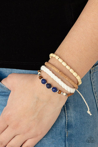 Paparazzi Accessories: Natural-Born Navigator - Glassy Blue Stone Bracelet - Jewels N Thingz Boutique