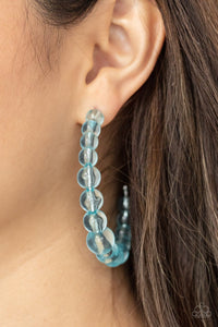 Paparazzi Accessories: In The Clear - Blue Hoop Earrings - Jewels N Thingz Boutique