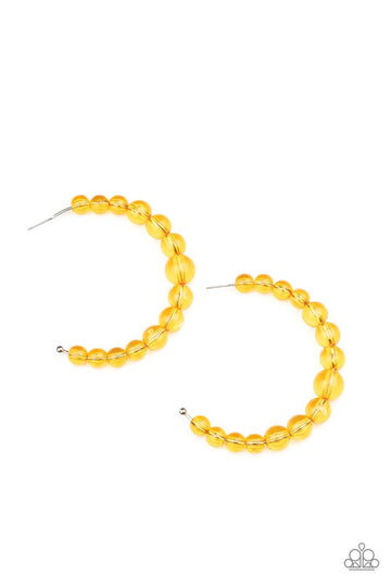 Paparazzi Accessories: In The Clear - Orange Hoop Earrings - Jewels N Thingz Boutique
