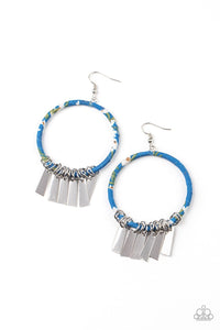 Paparazzi Accessories: Garden Chimes - Blue Hoop Earrings - Jewels N Thingz Boutique