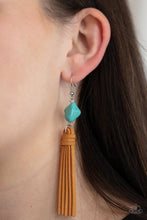 Load image into Gallery viewer, Paparazzi Accessories: All-Natural Allure - Rustic Suede and Turquoise Tassel Earrings - Jewels N Thingz Boutique