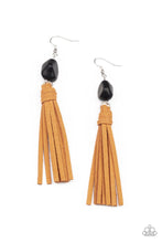 Load image into Gallery viewer, Paparazzi Accessories: All-Natural Allure - Rustic Suede and Black Tassel Earrings - Jewels N Thingz Boutique