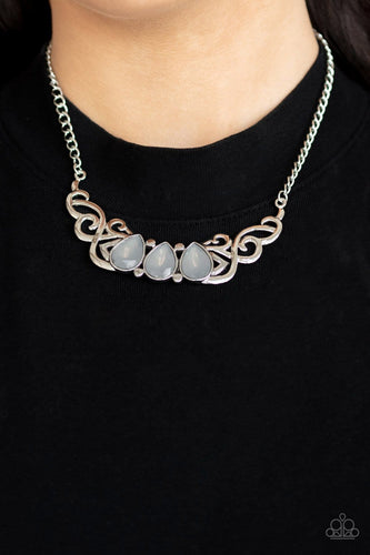 Paparazzi Accessories: Heavenly Happenstance - Silver Iridescent Necklace - Jewels N Thingz Boutique