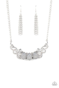 Paparazzi Accessories: Heavenly Happenstance - Silver Iridescent Necklace - Jewels N Thingz Boutique