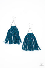 Load image into Gallery viewer, Paparazzi Accessories: Modern Day Macrame - Blue Tassel/Fringe/Macramé Earrings - Jewels N Thingz Boutique