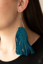 Load image into Gallery viewer, Paparazzi Accessories: Modern Day Macrame - Blue Tassel/Fringe/Macramé Earrings - Jewels N Thingz Boutique