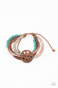 Paparazzi Accessories: Desert Gallery - Blue Wooden Bracelet - Jewels N Thingz Boutique