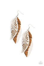 Load image into Gallery viewer, Paparazzi Accessories: WINGING Off The Hook - White Leather Earrings - Jewels N Thingz Boutique