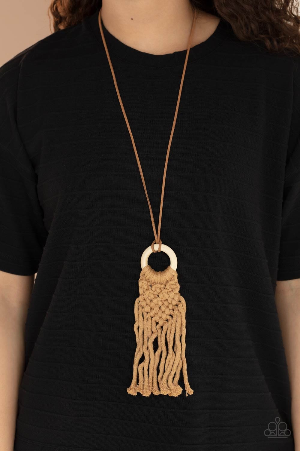 Paparazzi Accessories: Crafty Couture - Brown Macrame Necklace - Jewels N Thingz Boutique