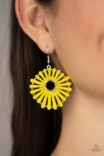 Load image into Gallery viewer, Paparazzi Accessories: SPOKE Too Soon - Yellow Wooden Earrings - Jewels N Thingz Boutique