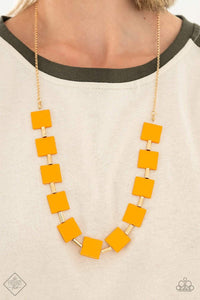 Paparazzi Accessories: Hello, Material Girl - Orange Necklace & Material Movement - Multi Bracelet - Orange/Multi Set - April 2021 Fashion Fix - Jewels N Thingz Boutique