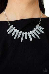 Paparazzi Accessories: Ice Age Intensity - White Icicle Bead Necklace - Jewels N Thingz Boutique