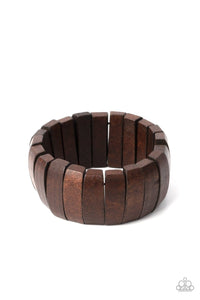 Paparazzi Accessories: Raise The BARBADOS - Brown Wooden Bracelet - Jewels N Thingz Boutique